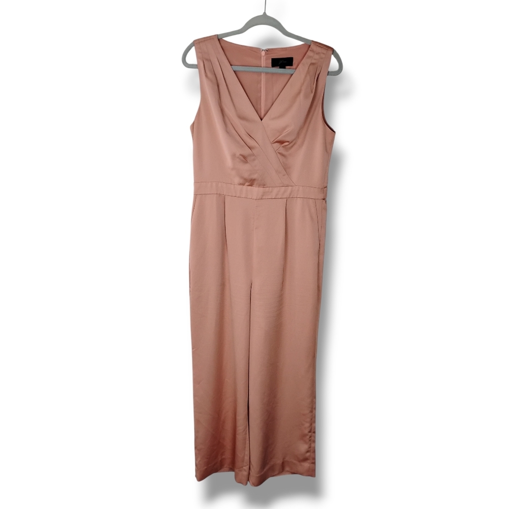 J. Crew Crepe Jumpsuit In Satin Rose Size Woman's 10 - Picture 2 of 5